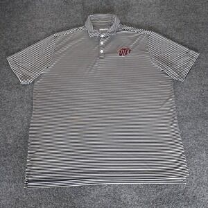 Columbia Golf Mens Polo Shirt XL UTEP Miners Striped Performance Short Sleeve